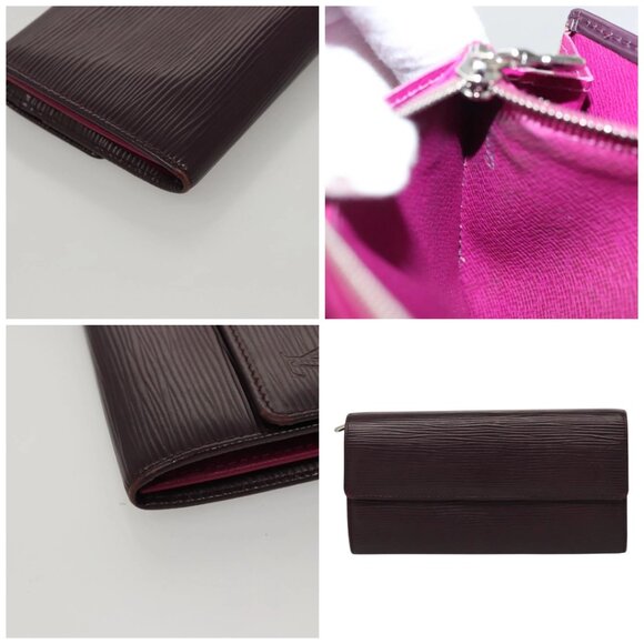 LOUIS VUITTON Epi Portefeiulle Sarah Wallet Purple Cassis - Picture 10 of 14